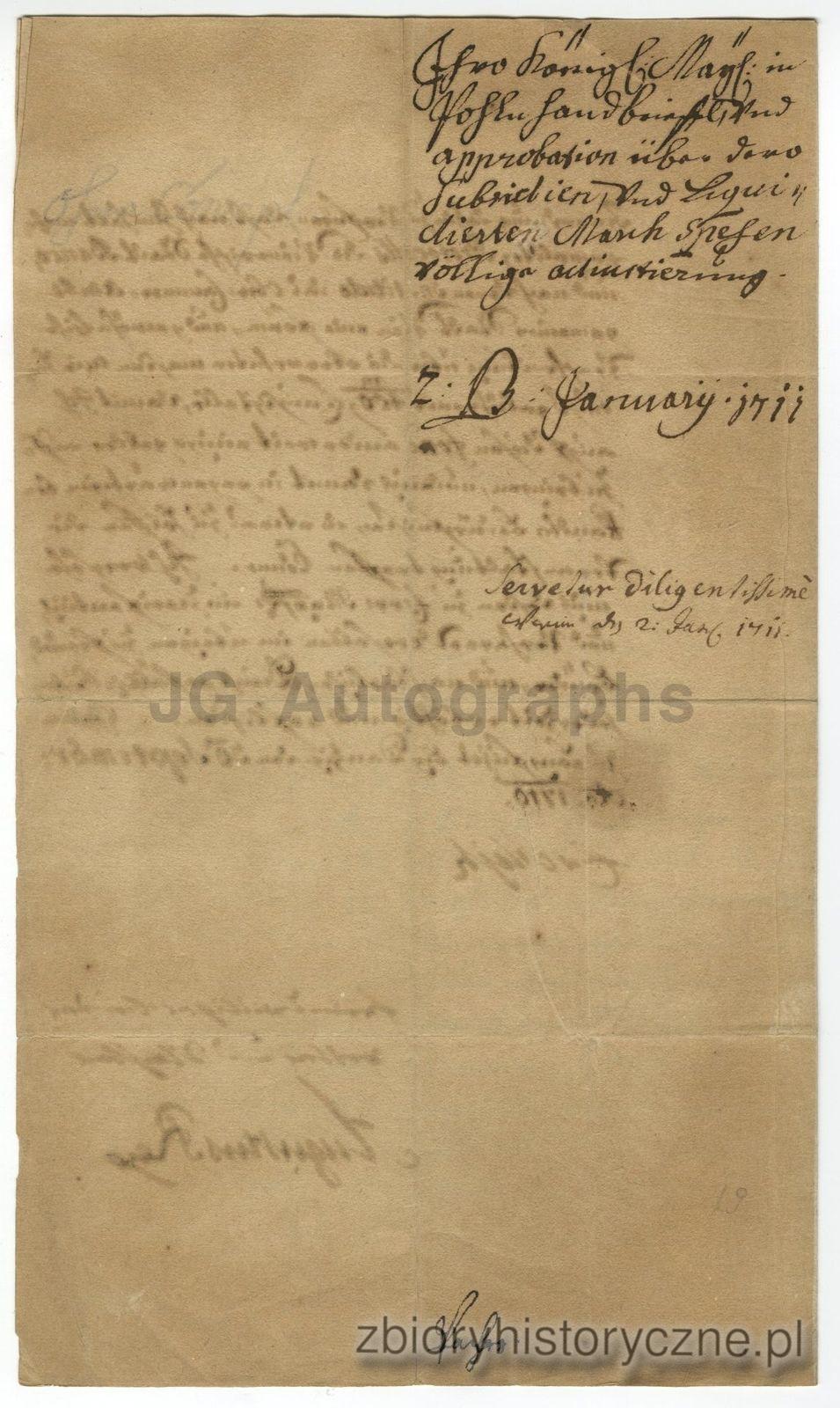 List kr&oacute;la Augusta II Mocnego z 1710 r. / 2