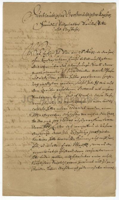 List kr&oacute;la Augusta II Mocnego z 1710 r.