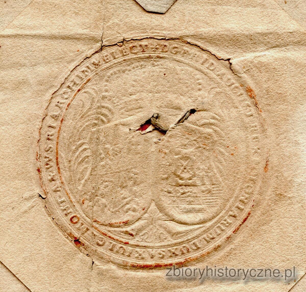 List podpisany przez kr&oacute;la Augusta II Mocnego, 1712 / 3