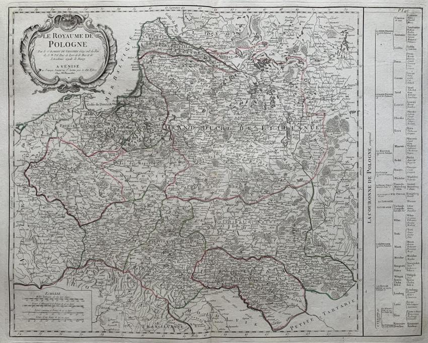 Mapa Kr&oacute;lestwa Polskiego, Remondini, Santini, 1776 r. 