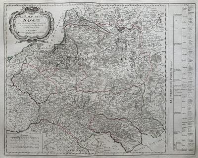 Mapa Kr&oacute;lestwa Polskiego, Remondini, Santini, 1776 r. 