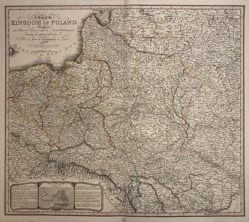 Mapa Kr&oacute;lestwa Polskiego, Faden, 1816 r.