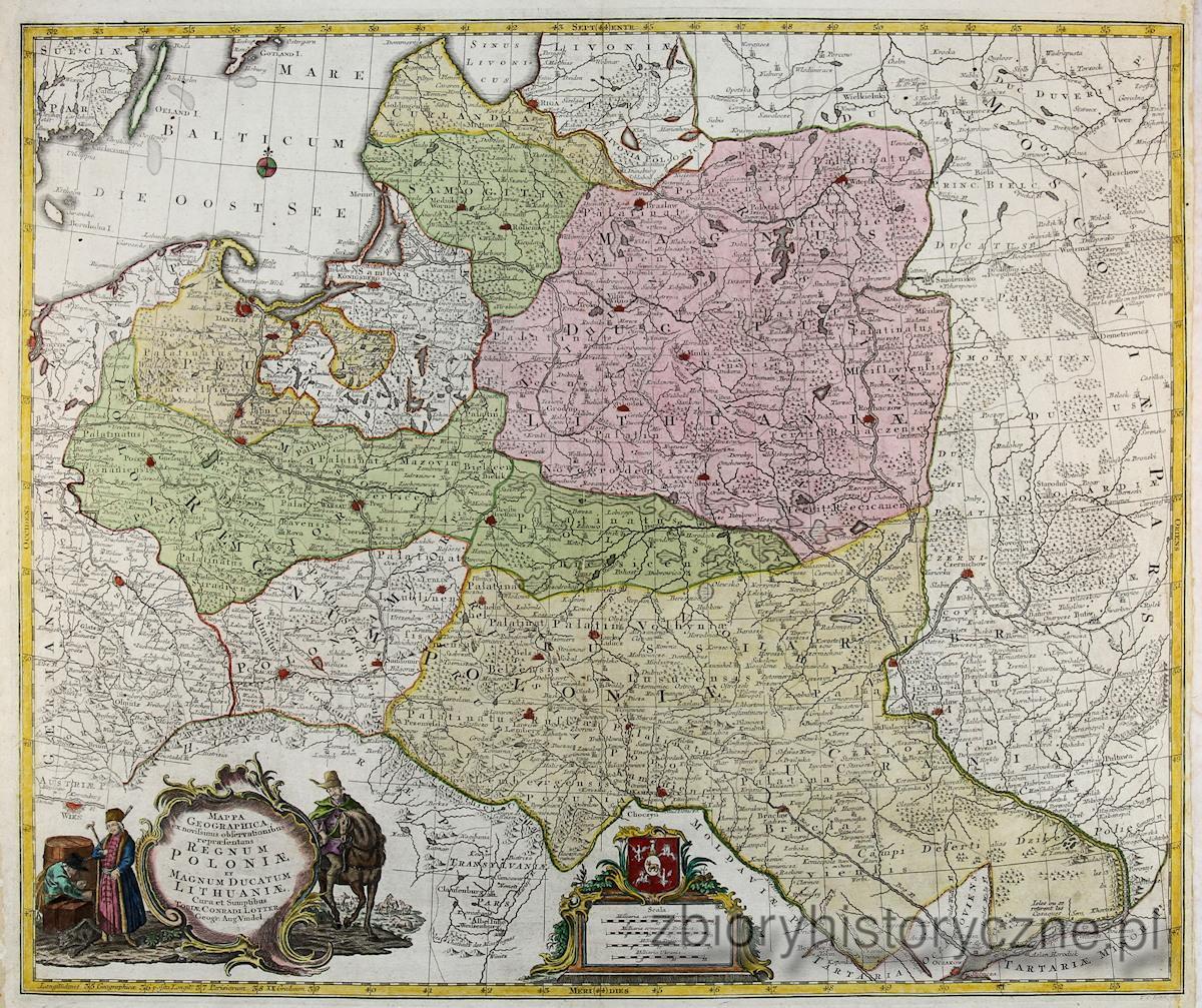 Mapa Kr&oacute;lestwa Polskiego, Lotter, 1764 r. - 1772 r. / 0