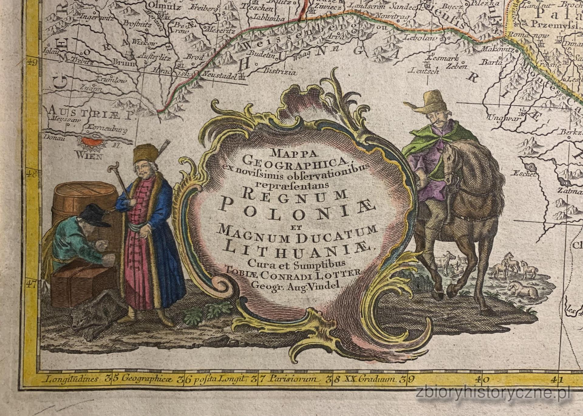 Mapa Kr&oacute;lestwa Polskiego, Lotter, 1764 r. - 1772 r. / 1